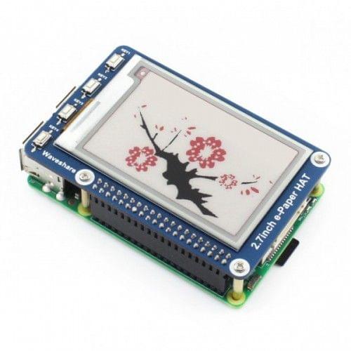 264x176, 2.7inch E-Ink display HAT for Raspberry Pi, three-color